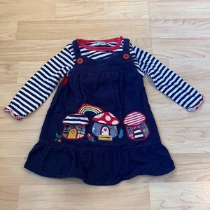 Lilly + Sid Two (2) Piece Little Girls Mushroom Rainbow Patches Outfit 0-3 mos